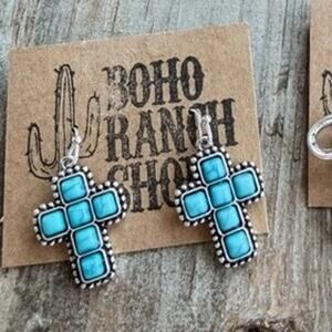 Western Dainty Dangle Earrings Cross